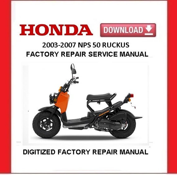 blanding utilsigtet hændelse Shaded 2003-2007 HONDA NPS50 RUCKUS Factory Service Repair Manual Pdf - Etsy