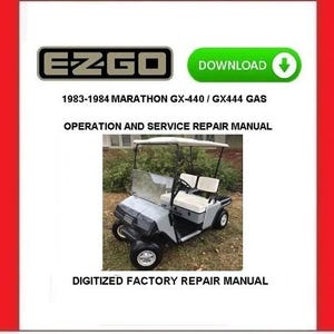 EZGO GX-440 GX-444 (1983-1984) Instrukcja serwisowa wózka golfowego na gaz pdf Pobierz