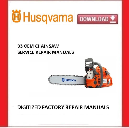 HUSQVARNA Chainsaws 33 OEM Service Repair Manuals Pdf Download Etsy