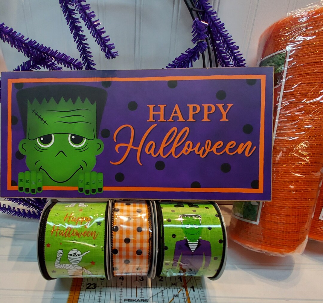 DIY Wreath Kit, Halloween Wreath Kit, Frankenstein Wreath Kit, DIY