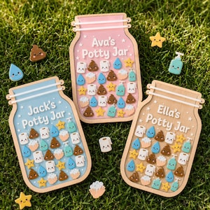 Pot de toilette personnalisé pour tout-petits, tableau de récompenses personnalisé pour l'apprentissage de la propreté, suivi des habitudes aux toilettes, cadeau de naissance pour filles et garçons