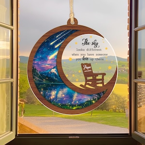 Custom Loss Of Family Suncatcher, The Sky Looks Different, Custom Loss of Loved One Memorial Suncatcher, Sympathy Gift, Remembrance Gifts