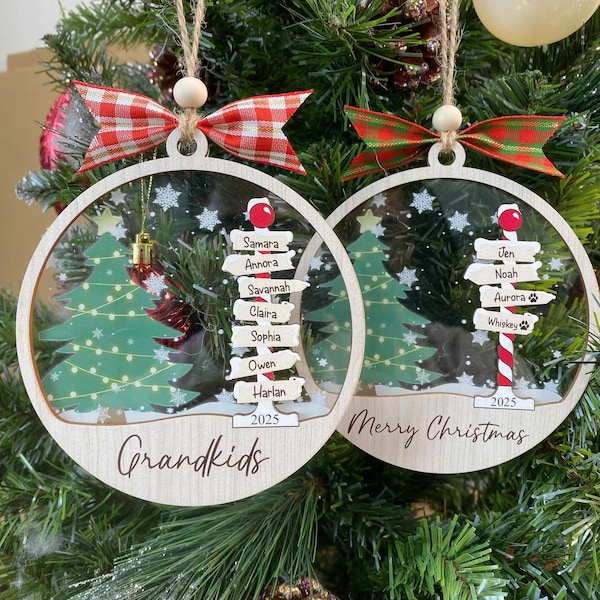 Adornos navideños personalizados con apellidos familiares, Adorno con apellido familiar, Adornos navideños con apellidos familiares 2026, Adornos para Navidad