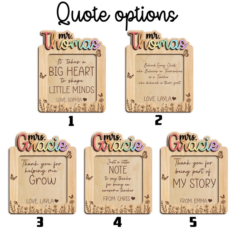 Aangepaste notitiehouder, gepersonaliseerde leraarcadeaus, leraar waardering cadeau, eindejaarscadeau, gepersonaliseerd cadeau leraar naam afbeelding 2