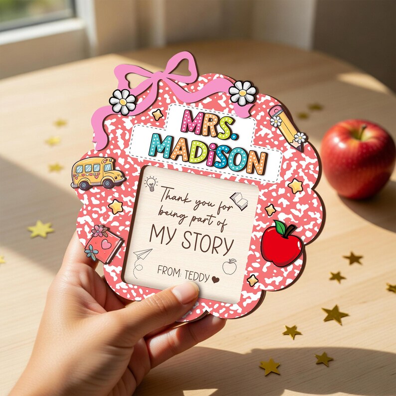 Personalized Teacher Sticky Note Pad Holder: Teacher Gift, Student Gift ...
