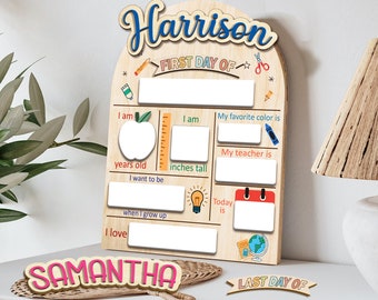 Cartello personalizzato per il primo giorno di scuola, cartello per il ritorno a scuola, cartello per il primo giorno di scuola per l'asilo, cartello per il primo giorno di scuola per gli studenti