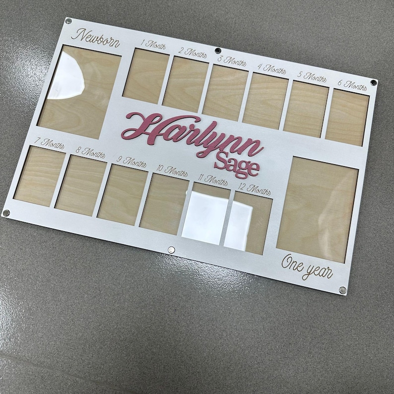 Newborn to One Year Photo Frame, Baby Photo Frame, Baby First Year