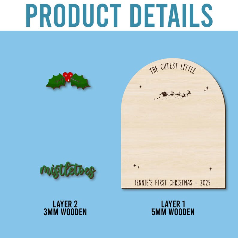 Custom Mistletoes Baby Footprint Sign, Baby’s First Christmas Footprint ...