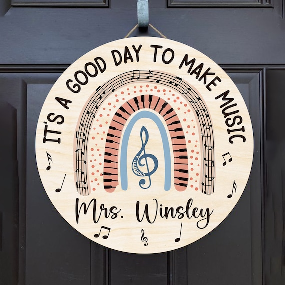 Custom Music Teacher Door Hanger, Custom Teacher Sign, Music Classroom Sign, Music Teacher Door Sign, Music Teacher Gift,Back To School Gift