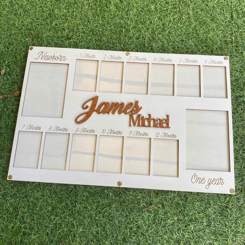 Newborn to One Year Photo Frame, Baby Photo Frame, Baby First Year