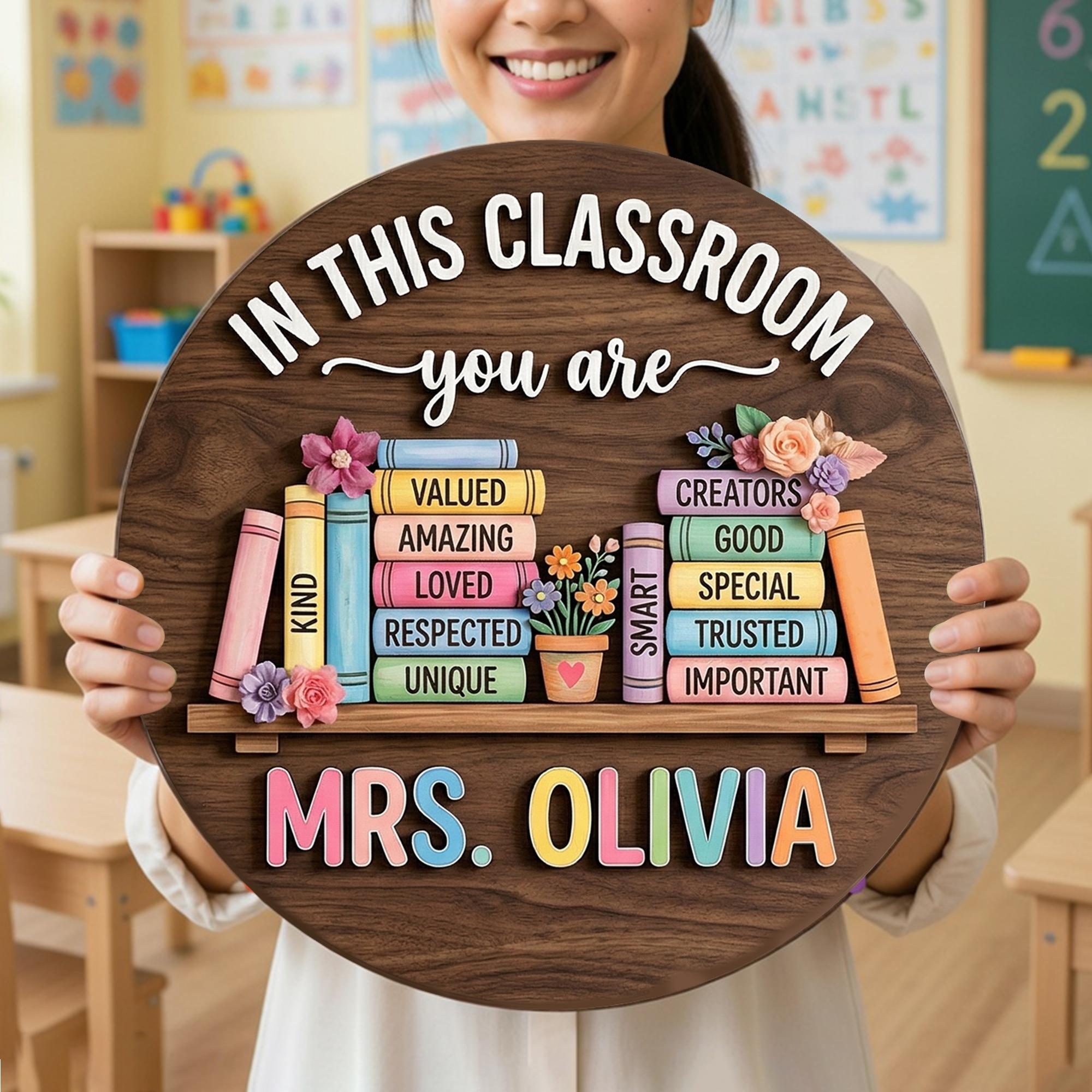 Custom 3D Teacher Gift Door Hanger, Teacher Name Sign, Classroom Door ...