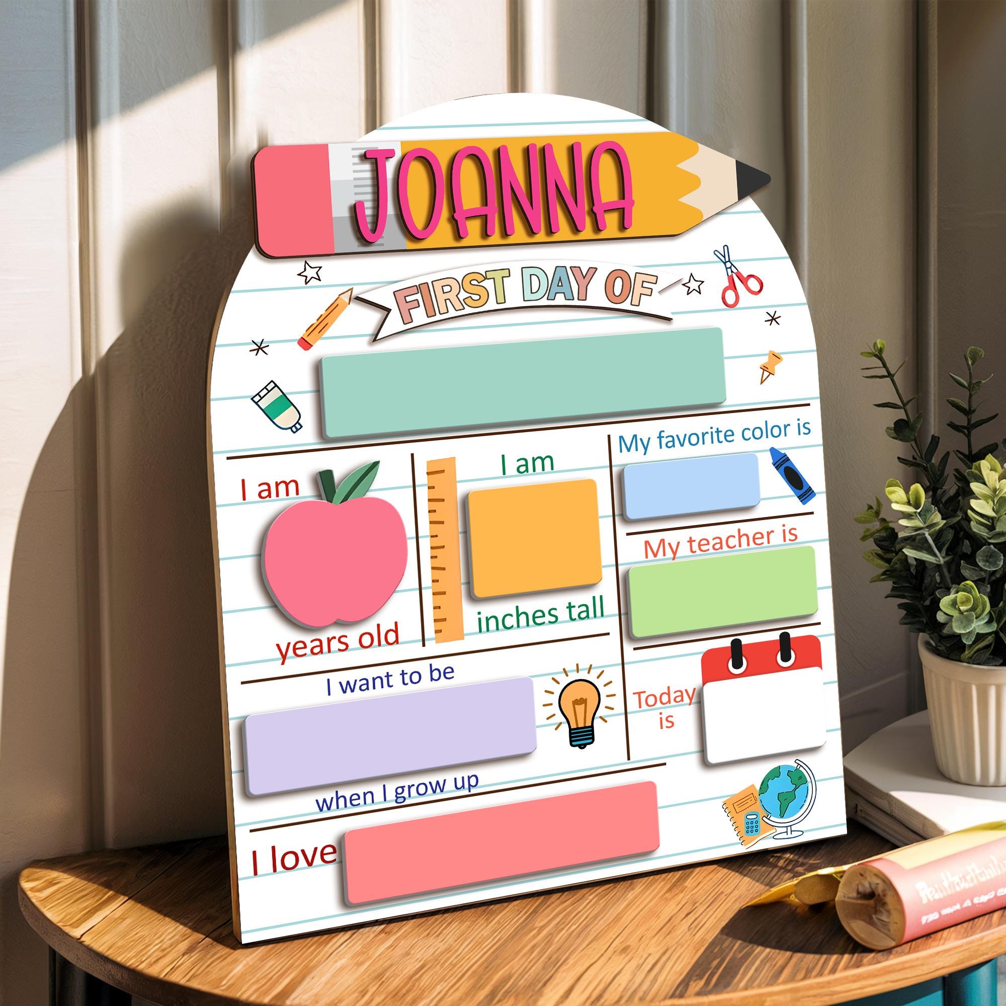 Customized First and Last Day Of School Sign, Custom Name Back To School Board, Custom 1st Day Of School Board, Reusable Back To School Sign