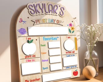 Personalized First Day of School Sign, Custom Back To School Board With Name Reusable Photo Prop Back to School Sign, 1st Day Of School 2025