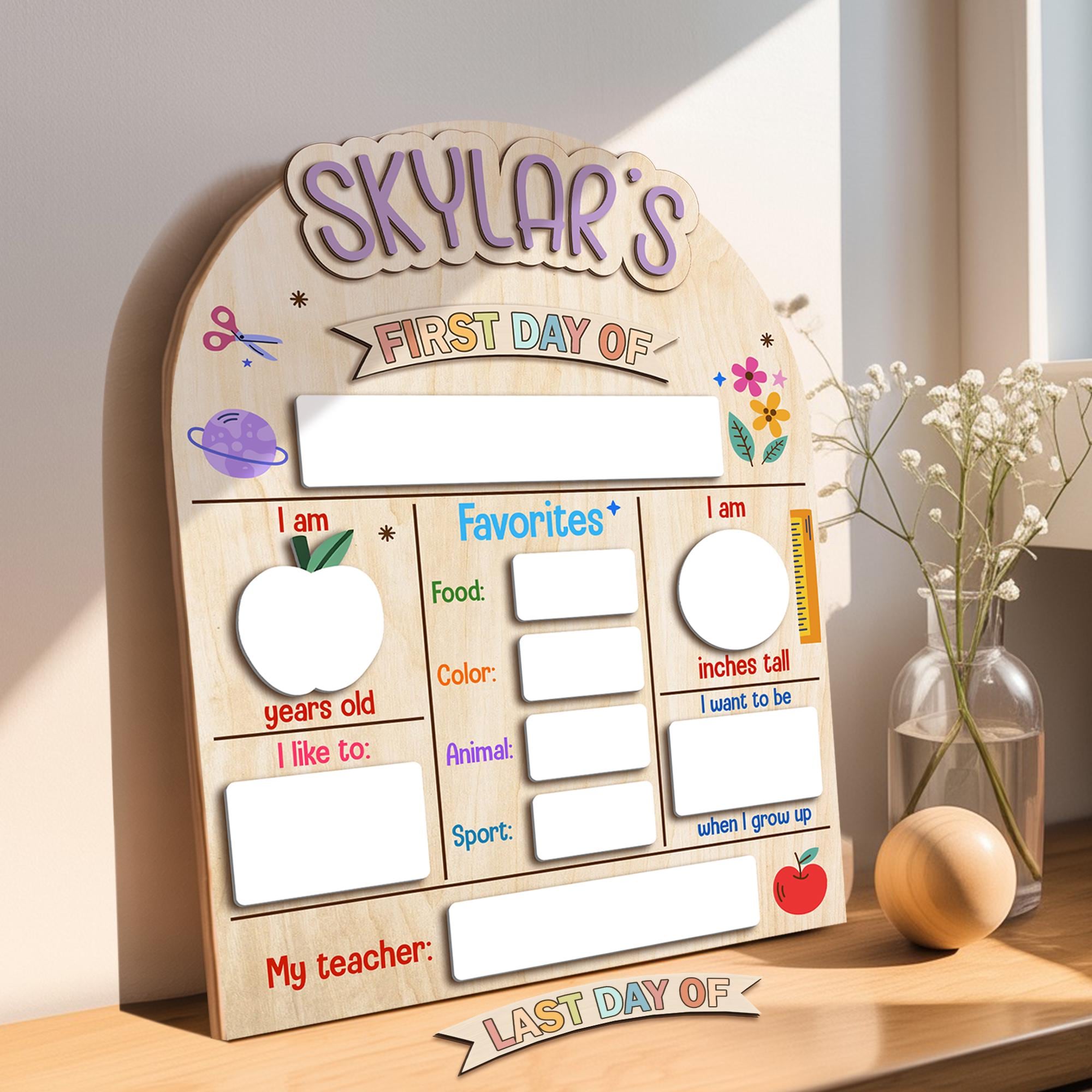 Personalized First Day of School Sign, Custom Back To School Board With Name Reusable Photo Prop Back to School Sign, 1st Day Of School 2025