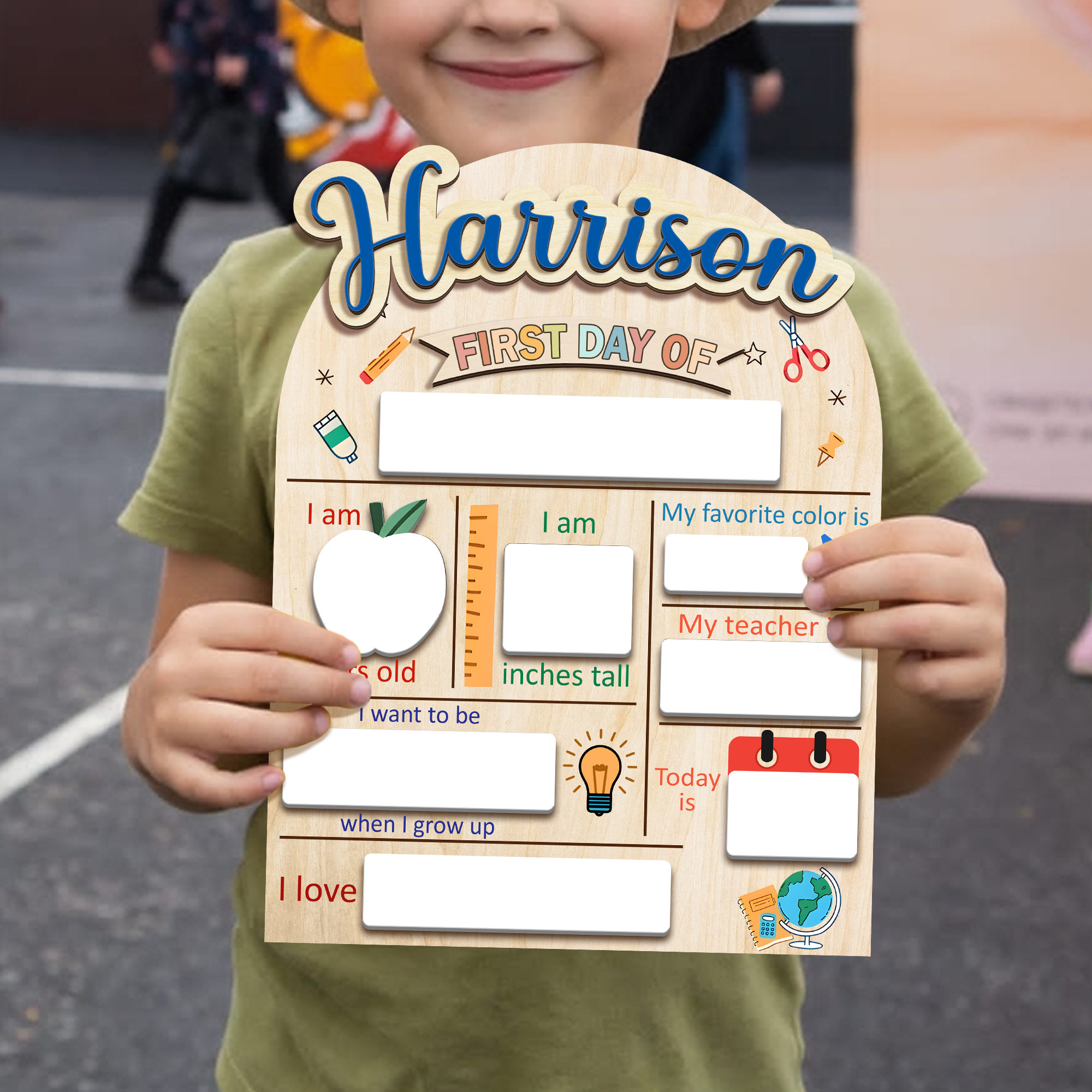 Custom First Day Of School Sign, Last Day of School Sign, Custom Name Sign, Preschool Back To School Dry Erase Sign, 1st Day of School Board