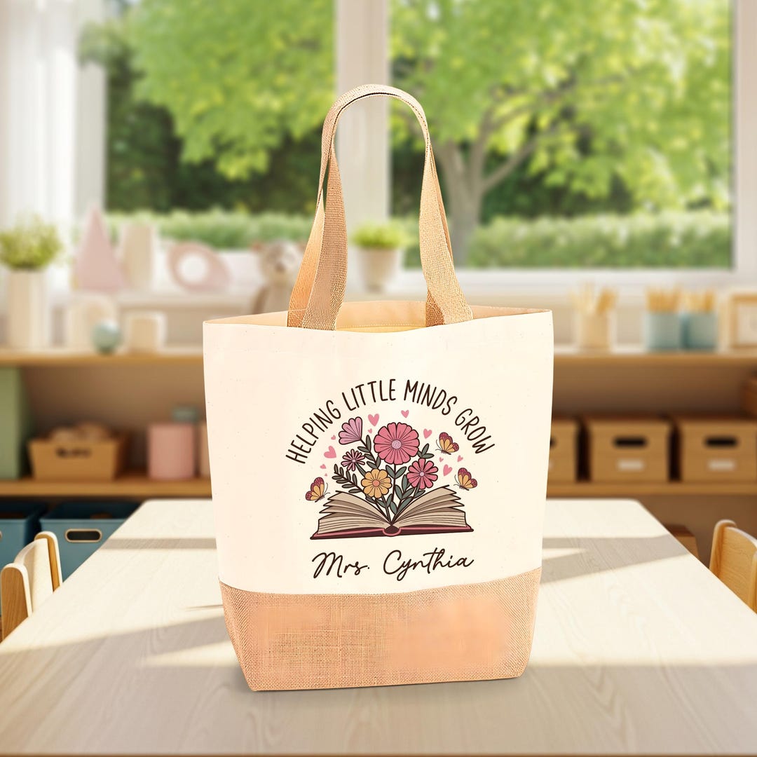 Personalized Teacher Tote Bag, Custom Teacher Gift Personalized School ...