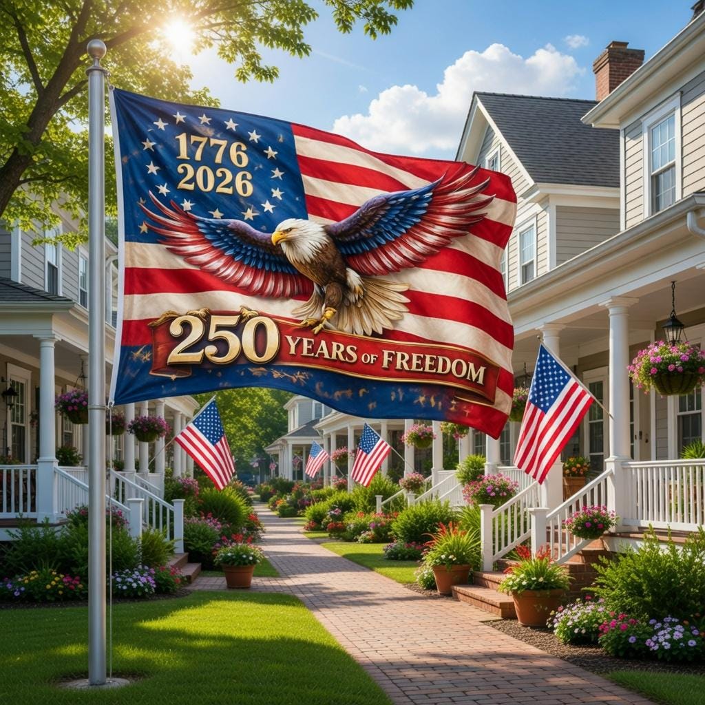Discover American Flag 1776-2026 Banner, Patriotic Eagle Flag Decor, 250 Years of Freedom USA Outdoor Flag
