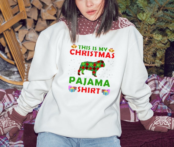 Bulldog Mama This Is My Ugly Christmas Sweater Mom Dad Dog Funny Gift Tee / Kid Shirt / Sweatshirt / Hoodie Floral Gift