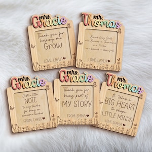 Personalisierter Haftnotizhalter, personalisierte Lehrer Geschenke, Lehrer Wertschätzung Geschenk, zum Jahresende Geschenk, personalisierte Lehrer Name Geschenk