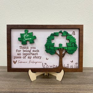 Personalized Teacher Appreciation Gifts, Teacher Gift Sign, Thank You Teacher for Being an Important piece of My Story Gift For Teacher Week