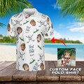 Custom Polo Shirt With Face Best Dad By Par, Personalized Fathers Day Golf Polo Shirt with Face Custom Golf Polo Shirt for Dad Father Golfer