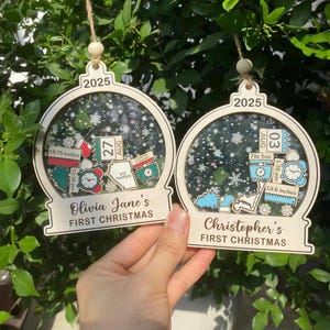 Custom Baby's First Christmas Ornament 2025, Baby 1st Christmas Ornaments, Custom Newborn Gift, 4D Shake Babies Ornament, Baby Xmas Keepsake
