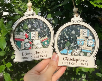 Custom Baby's First Christmas Ornament 2025, Baby 1st Christmas Ornaments, Custom Newborn Gift, 4D Shake Babies Ornament, Baby Xmas Keepsake