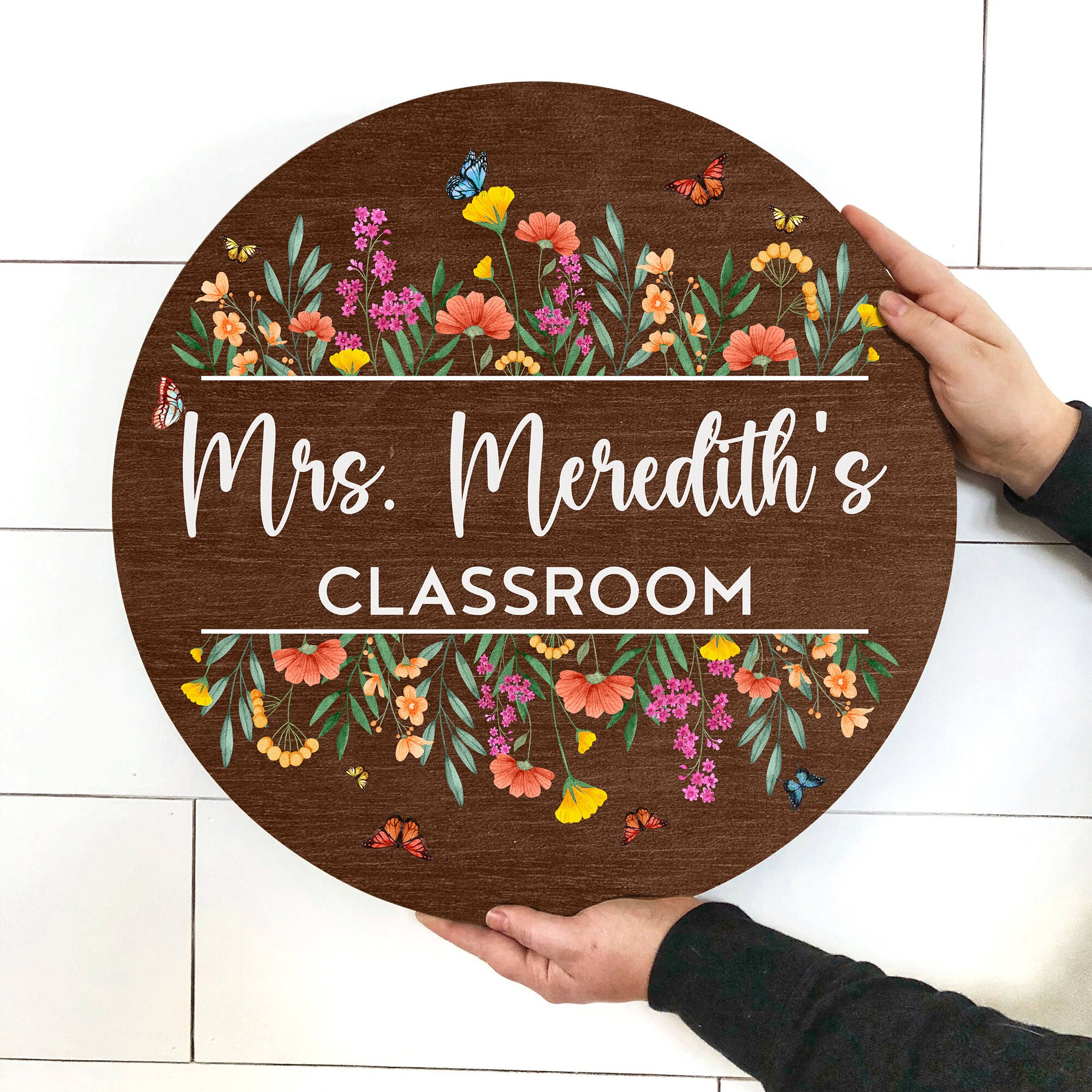 Custom Teacher Door Sign, Personalized Teacher Name Front Door Sign ...