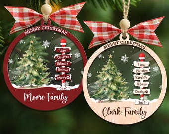 Customize Family Name Christmas Ornament 2026, Family Name Ornament, Family Keepsake, Family Christmas Gift, Family Christmas Tree Ornaments