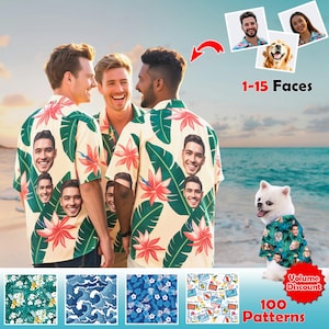 Custom Hawaiian Shirt With Photo, Personalized Your Photo Aloha Beach shirt, Custom Hawaii Shirt with face, Funny Hawaiian shirt for Family