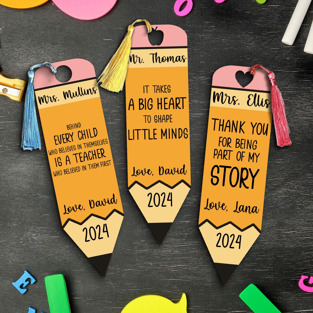 Personalized Teacher Gift, Custom Teacher Bookmark Wooden Gift, Part of ...