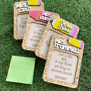 Porta-notas adesivas personalizado para professores, presente para professores, presente de agradecimento para professores, presente com nome personalizado para professores, ideias para professores do ensino fundamental