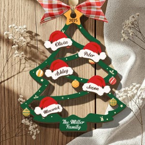 Custom Family Christmas Ornament 2025, Family Ornament with Pets, Christmas Tree Family Name Ornament Family Christmas Gift, Family Keepsake