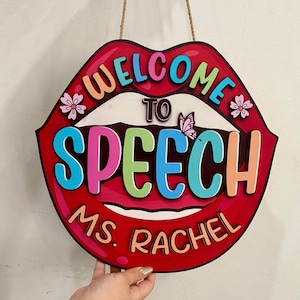 Custom Speech Therapy Sign, Welcome to Speech Sign, Custom SLP Welcome Sign, Speech Room Door Sign, Welcome to Speech Therapy Office Decor