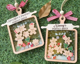 4D Shaker Grandma & Grandpa's Perfect Batch, Custom Gingerbread Family Christmas Ornament, Grandma's Perfect Batch,Family Christmas Keepsake