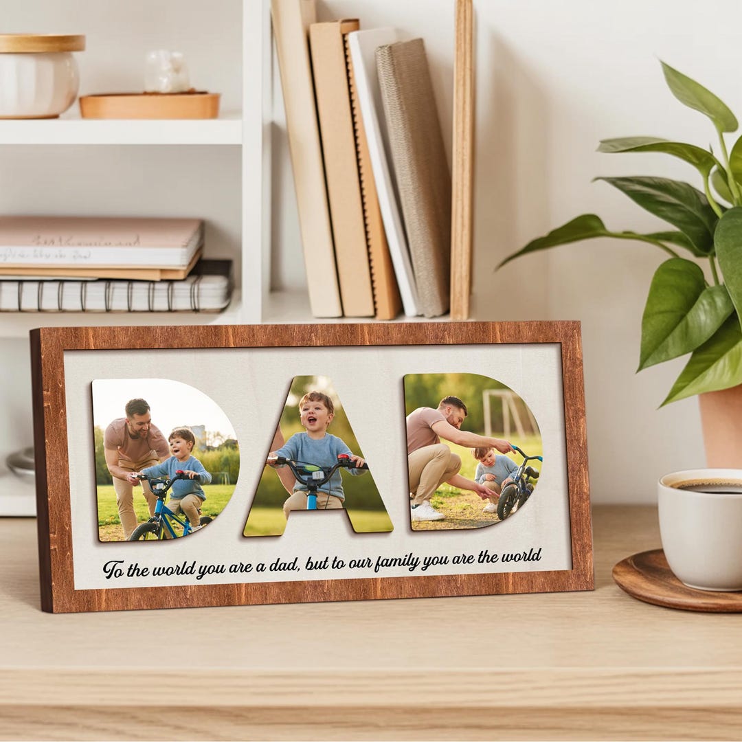 Personalized Dad Photo Frame Gift, Custom Father's Day Photo Frame Gift ...