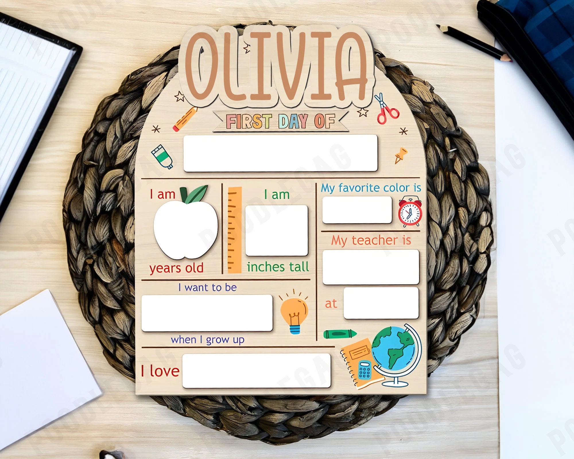 Personalized First Day of School Sign, Reusable Chalkboard Sign, Custom ...