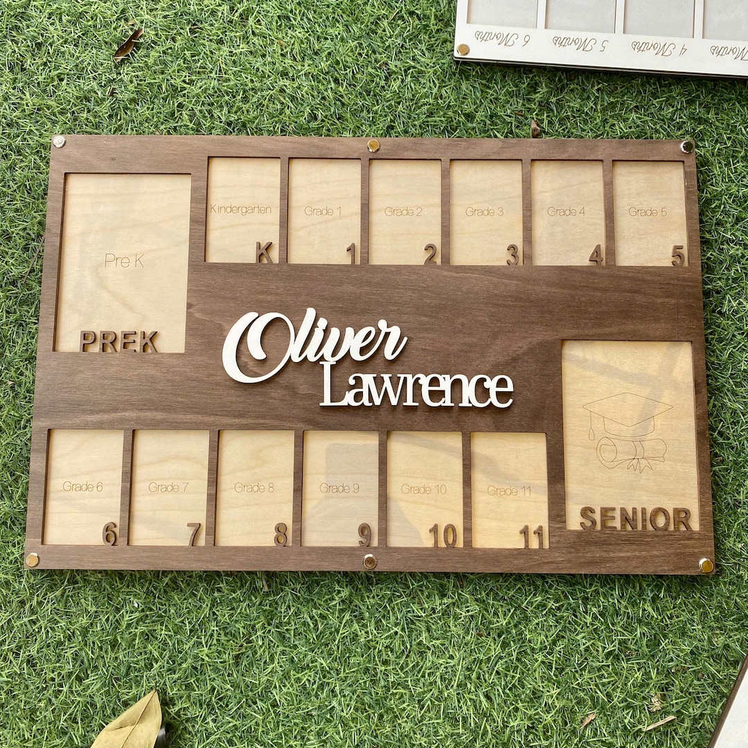 Custom School Years Photo Frame, Pre K to Graduation School Picture ...