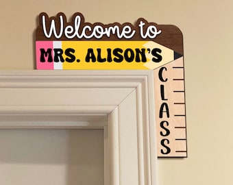 Custom Teacher Name Doorframe Corner Sign, Personalized Teacher Doorframe Sign, Back to School Gift, Classroom Decor, Teacher Appreciation