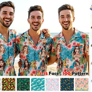 Personalized Hawaiian With Photo Shirt, Personalize Face Shirt, Custom Hawaiian Shirt Logo, Custom Shirt with Photo, Summer Vacation Shirt