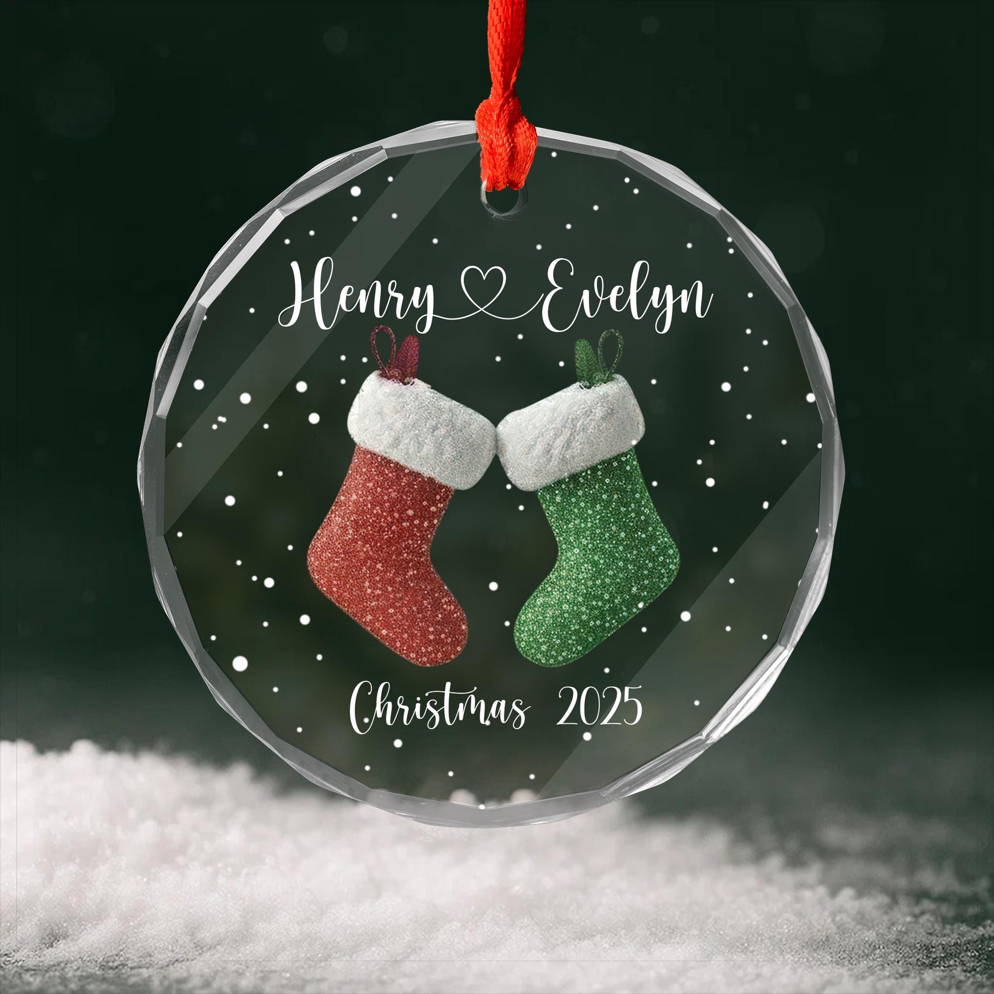 First Christmas Together Custom Photo And Date Ceramic Ornament