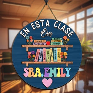 Personalized Maestra Door Sign, Spanish Teacher Gift, Back to School Gift for Latina Teacher, Maestra Bilingue Signs, Bilingual Teacher Gift