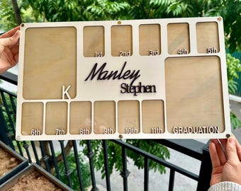 Pre K to Graduation School Picture Frame, Custom Grade School Photo ...