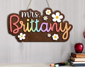 Custom Teacher Door Hanger, Teacher Gifts For Women, Teacher Appreciation Gifts, Custom Teacher Sign, Classroom Decor, Teacher Welcome Sign