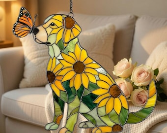 大型 フィリップ・クロウ ヴィンテージ ステンドグラス ラブラドールとダック 犬 Labrador dog stained glass pattern - Etsy 日本