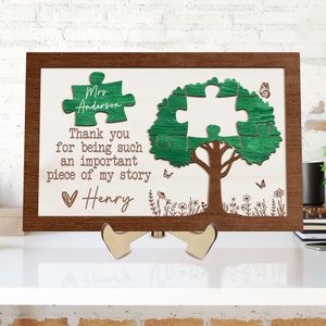 Personalisierte Geschenke für Lehrer Wertschätzung, Lehrer Geschenk Holzschild, danke, dass Sie ein wichtiges Stück meiner Geschichte sind, Geschenk für die Lehrerwoche