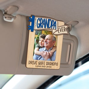 Custom Father&#39;s Day Gift, Gift for Dad, Custom Photo Car Visor Clip, Custom Picture Frame, Grandpa Dad Gift Photo Fridge Magnet Gift For Dad