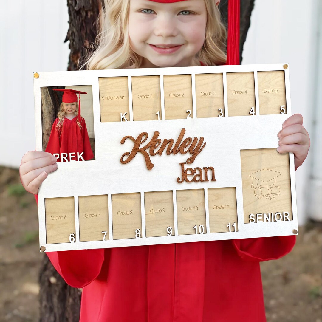 Pre K to Graduation School Picture Frame Personalized, Grade School ...