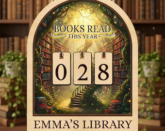 Letrero personalizado para registrar la lectura de libros, contador de libros leídos este año, rastreador de libros, decoración de regalo para amantes de los libros, regalo para lectores, regalo para amantes de los libros