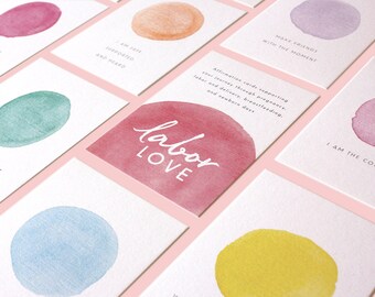 Watercolor Birth Affirmation Cards | Pregnancy, Labor & Breastfeeding